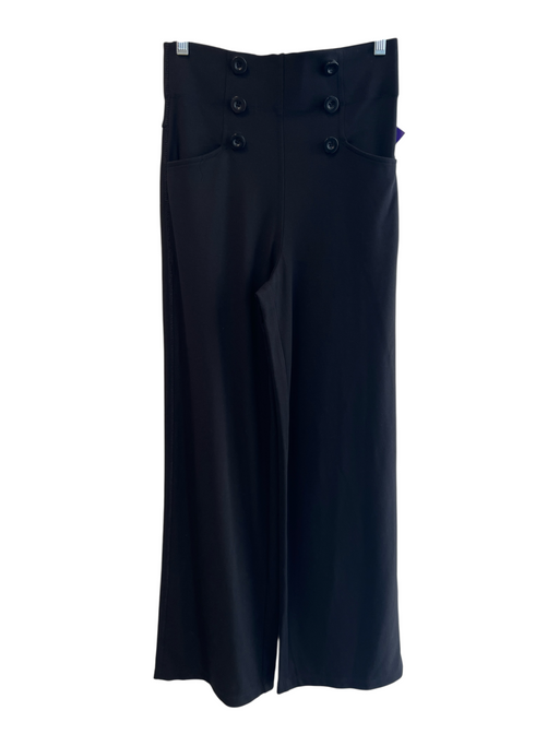 Max Studio Size Sm & Med Black Rayon Blend High Rise Flat Front Pants Black / Sm & Med