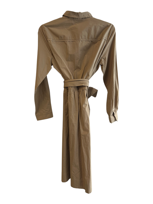 J. Crew Size 8 Light Brown Cotton Collared Button Down Belted Pockets Dress Light Brown / 8