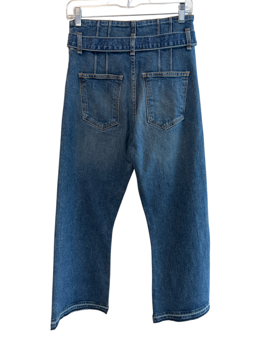 Veronica Beard Jeans Size 28 Med Light Wash Cotton Blend High Waist Belted Jeans Med Light Wash / 28