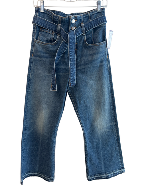 Veronica Beard Jeans Size 28 Med Light Wash Cotton Blend High Waist Belted Jeans Med Light Wash / 28
