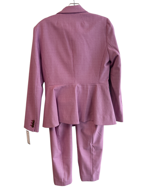 J. Crew Size 4 Purple Polyester Blend Houndstooth 1 Button Flat Front Pant Set Purple / 4