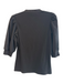Veronica Beard Jeans Size XS Black Pima Cotton Half Puff Sleeve Half Button Top Black / XS
