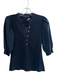 Veronica Beard Jeans Size XS Black Pima Cotton Half Puff Sleeve Half Button Top Black / XS