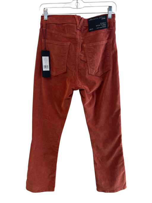 Veronica Beard Jeans Size 28 Rust Orange Cotton Blend Ribbed 5 Pocket Pants Rust Orange / 28