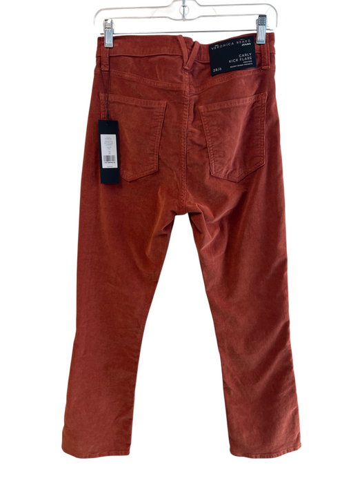 Veronica Beard Jeans Size 28 Rust Orange Cotton Blend Ribbed 5 Pocket Pants Rust Orange / 28