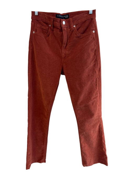 Veronica Beard Jeans Size 28 Rust Orange Cotton Blend Ribbed 5 Pocket Pants Rust Orange / 28