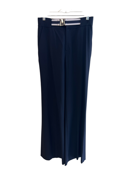 Veronica Beard Size 6 Navy Viscose Blend Silver Buckle Side Pockets Pants Navy / 6