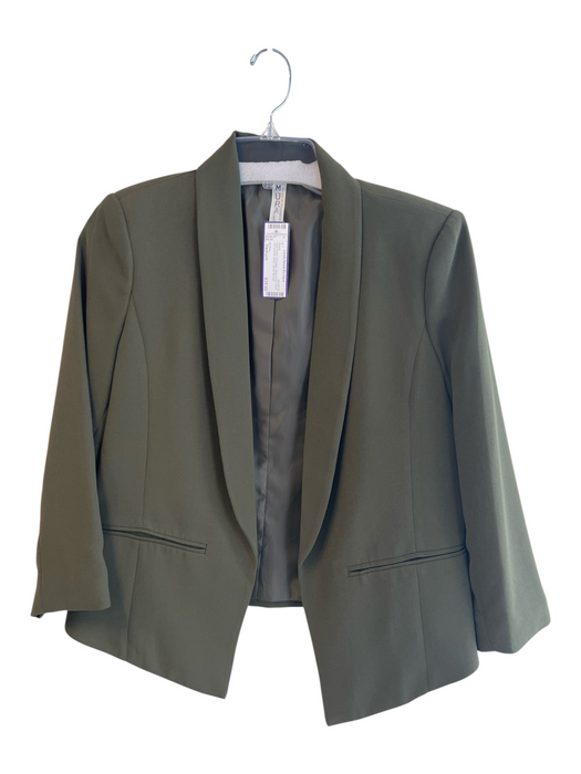 MURAL Size Medium Dark Green Polyester Open Front Front Slit Pockets Blazer Dark Green / Medium