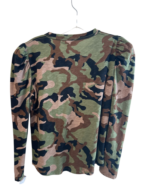 Veronica Beard Jeans Size Small Green, Black & Tan Pima Cotton Long Sleeve Top Green, Black & Tan / Small