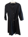 Theory Size 10 Black Cotton Blend Round Neck Button Down Belt Below knee Dress Black / 10