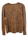 J Crew Size XS Brown & Black Cashmere Animal Print Crew Neck Long Sleeve Top Brown & Black / XS