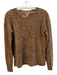 J Crew Size XS Brown & Black Cashmere Animal Print Crew Neck Long Sleeve Top Brown & Black / XS