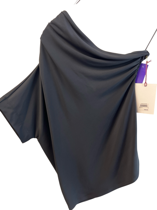 Lewit Size Small Black No Fabric Tag One Shoulder Ruched Side Asymetrical Top Black / Small