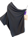 Lewit Size Small Black No Fabric Tag One Shoulder Ruched Side Asymetrical Top Black / Small