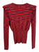 Cinq a Sept Size Medium Red & Multi Viscose Heathered Crew Neck Long Sleeve Top Red & Multi / Medium