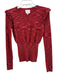 Cinq a Sept Size Medium Red & Multi Viscose Heathered Crew Neck Long Sleeve Top Red & Multi / Medium