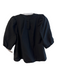 Ba&sh Size Small Black Viscose Blend V Neck Half Sleeve Gathered Waist Top Black / Small