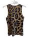 Magaschoni Size Medium Brown, Black & Cream Cashmere Sleeveless Round Neck Top Brown, Black & Cream / Medium