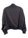 Glamorous Size Medium Black & Multi Polyester Embroidered Front Zip Jacket Black & Multi / Medium