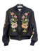 Glamorous Size Medium Black & Multi Polyester Embroidered Front Zip Jacket Black & Multi / Medium