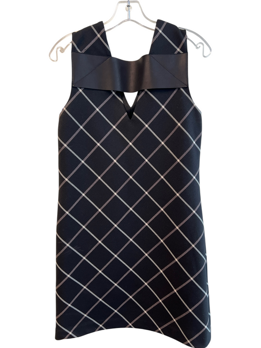 Rag & Bone Size 4 Black & White Polyester & Wool Lamb Leather Sleeveless Dress Black & White / 4