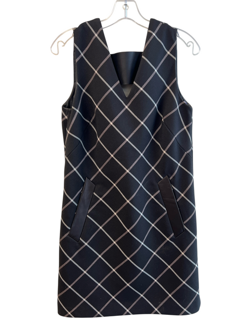 Rag & Bone Size 4 Black & White Polyester & Wool Lamb Leather Sleeveless Dress Black & White / 4