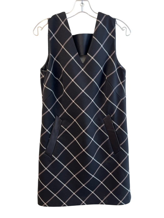 Rag & Bone Size 4 Black & White Polyester & Wool Lamb Leather Sleeveless Dress Black & White / 4