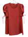See By Chloe Size 38 Rust Polyester Round Neck Short Sleeve Back Zip Top Rust / 38