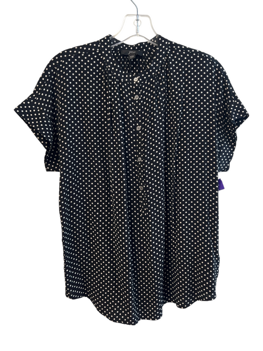 J Crew Size XXS Black & White Viscose Polka Dots Button Down Drop Shoulder Top Black & White / XXS