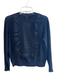 J Crew Size Medium Navy & Black Cotton Crew Neck Long Sleeve Ruffle Detail Top Navy & Black / Medium
