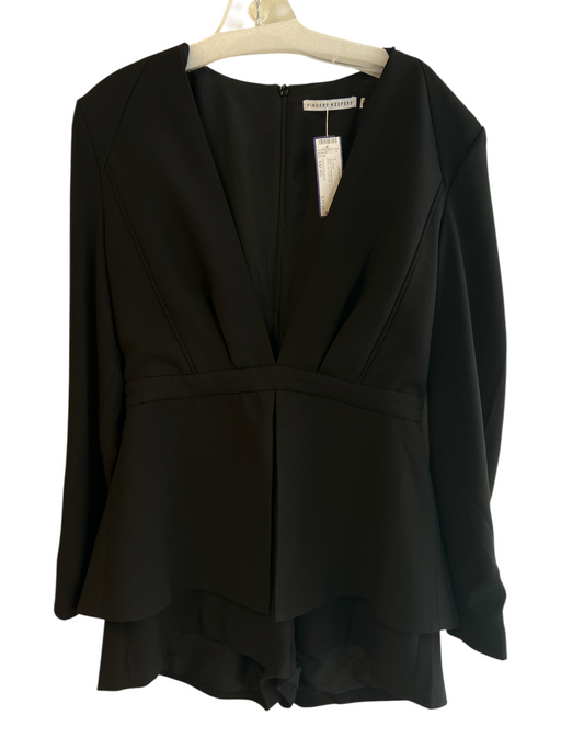 Finders Keepers Size Est M/L Black Polyester Blend Deep V Neck Back Zip Romper Black / Est M/L