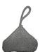 Jessica McClintock Silver Rhinestone Foldable Handle Zipper Purse Silver