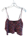 AFRM Size S Pink & Multi Polyester Spaghetti Strap Abstract Floral V Neck Top Pink & Multi / S