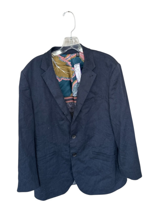 Ted Baker Size 4/XL Navy Linen 2 Buttons Blazer Jacket Navy / 4/XL