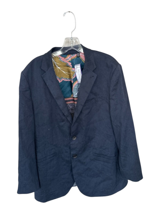 Ted Baker Size 4/XL Navy Linen 2 Buttons Blazer Jacket Navy / 4/XL