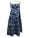 Alex Evenings Size 4 Blue & Silver Polyester Blend Strapless Jacquard Gown Blue & Silver / 4