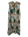 Eva Franco Size Large Petite Blue, Green, Yellow Rayon Blend Sleeveless Dress Blue, Green, Yellow / Large Petite