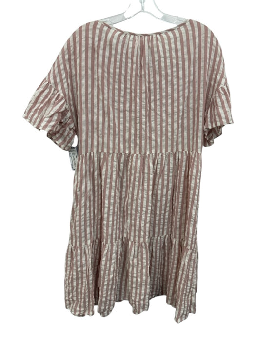 Velvet by Graham & Spencer Size Large Red & White Cotton Blend Half Sleeve Dress Red & White / Large