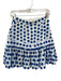Alexis Size S Blue & White Polka Dots Fringe Detail Ruffle Hem High Waist Skirt Blue & White / S