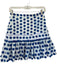 Alexis Size S Blue & White Polka Dots Fringe Detail Ruffle Hem High Waist Skirt Blue & White / S