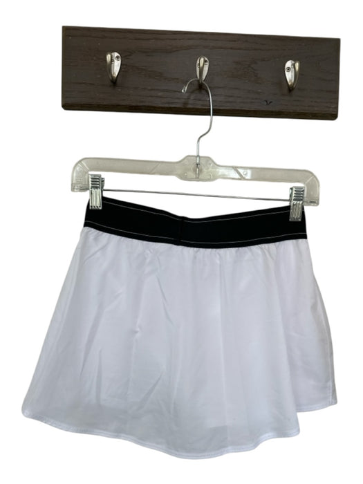 Alo Size S White & Black Polyester Blend Waist Band Color Block Athletic Skort White & Black / S