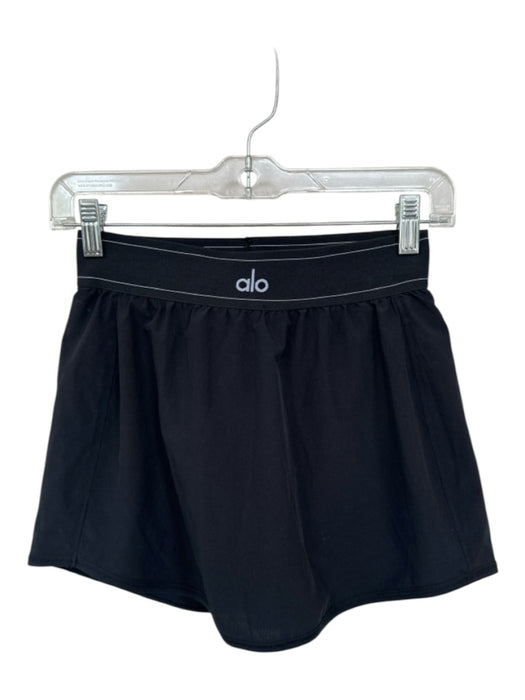Alo Size S Black Polyester Waist Band Athletic Skort Black / S