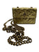 Kurt Geiger Gold Glitter Button Close Gold Chain Crossbody Bird Purse Gold / Mini