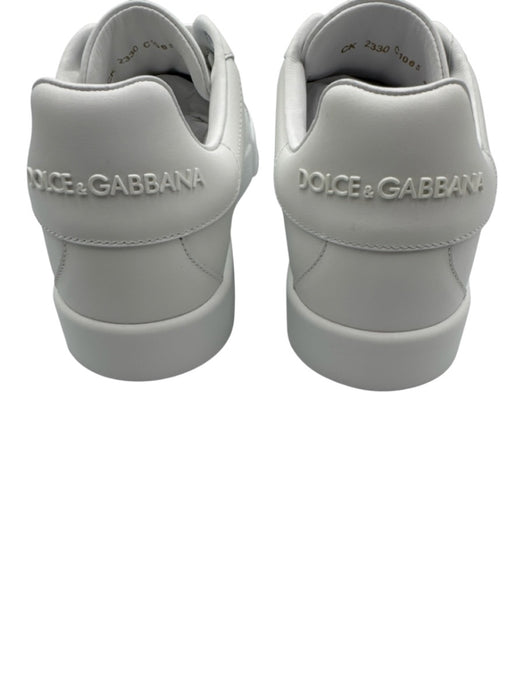 Dolce & Gabbana Shoe Size 40 White Leather Lace Up Low Top Round Toe Sneakers White / 40