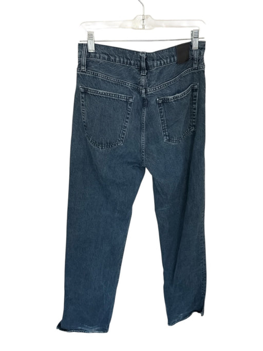 Anine Bing Size 28 Gray Cotton Blend Button Close Straight Leg High Waist Jeans Gray / 28
