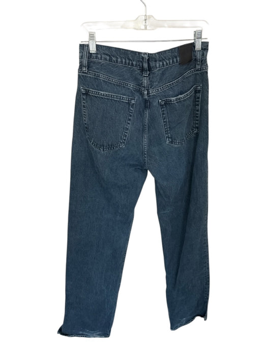 Anine Bing Size 28 Gray Cotton Blend Button Close Straight Leg High Waist Jeans Gray / 28