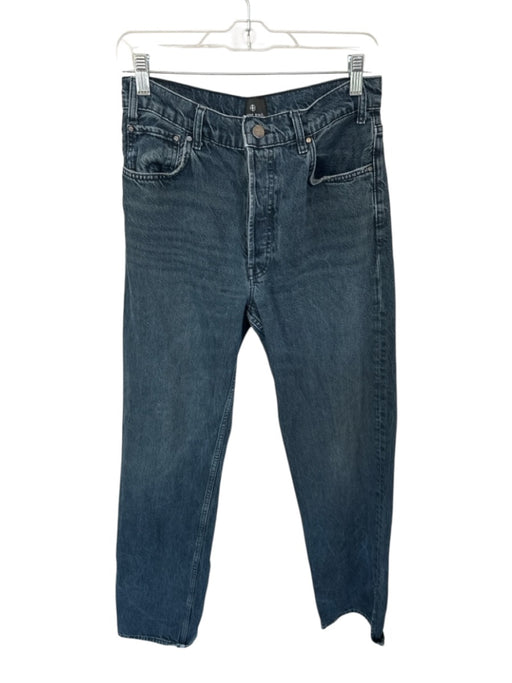 Anine Bing Size 28 Gray Cotton Blend Button Close Straight Leg High Waist Jeans Gray / 28