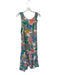 Johnny Was Size M Multi Rayon Tropical Geometric Maxi Ruffle Sleeve Dress Multi / M