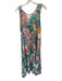 Johnny Was Size M Multi Rayon Tropical Geometric Maxi Ruffle Sleeve Dress Multi / M