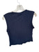 Reformation Size L Navy Blue Cotton Knit Rose Applique Lace Trim Tank Top Navy Blue / L